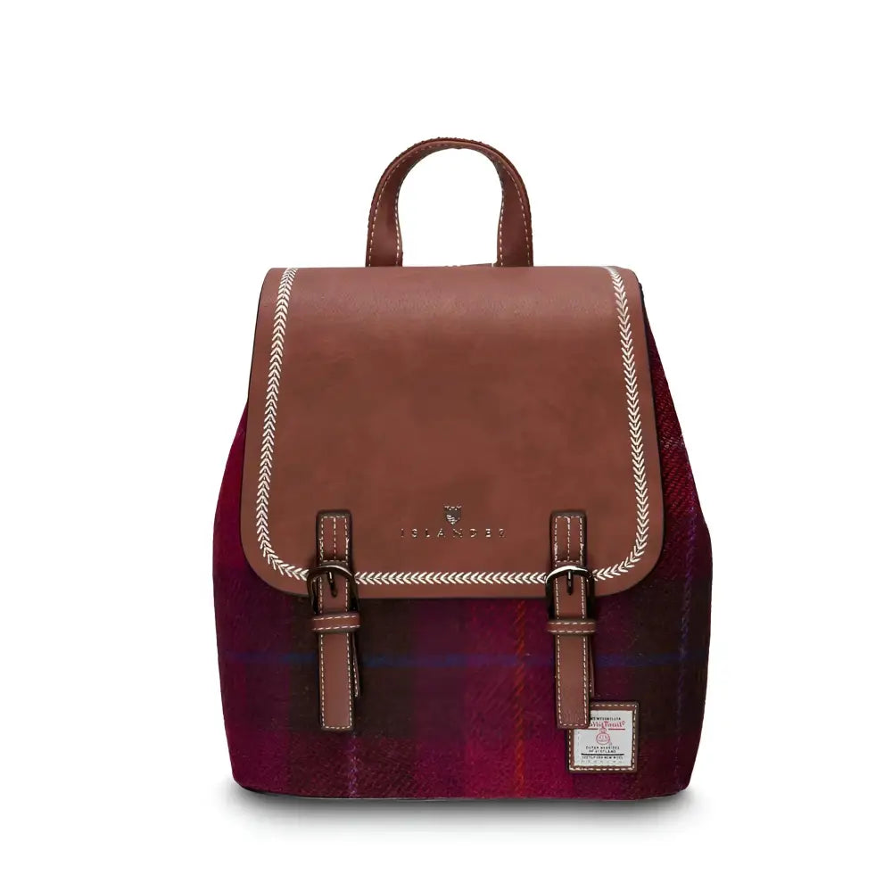 Harris Tweed Jura Backpack - Fuchsia