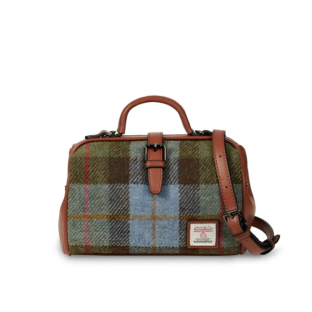 Harris Tweed Medium Doctor’s Bag - chestnut blue