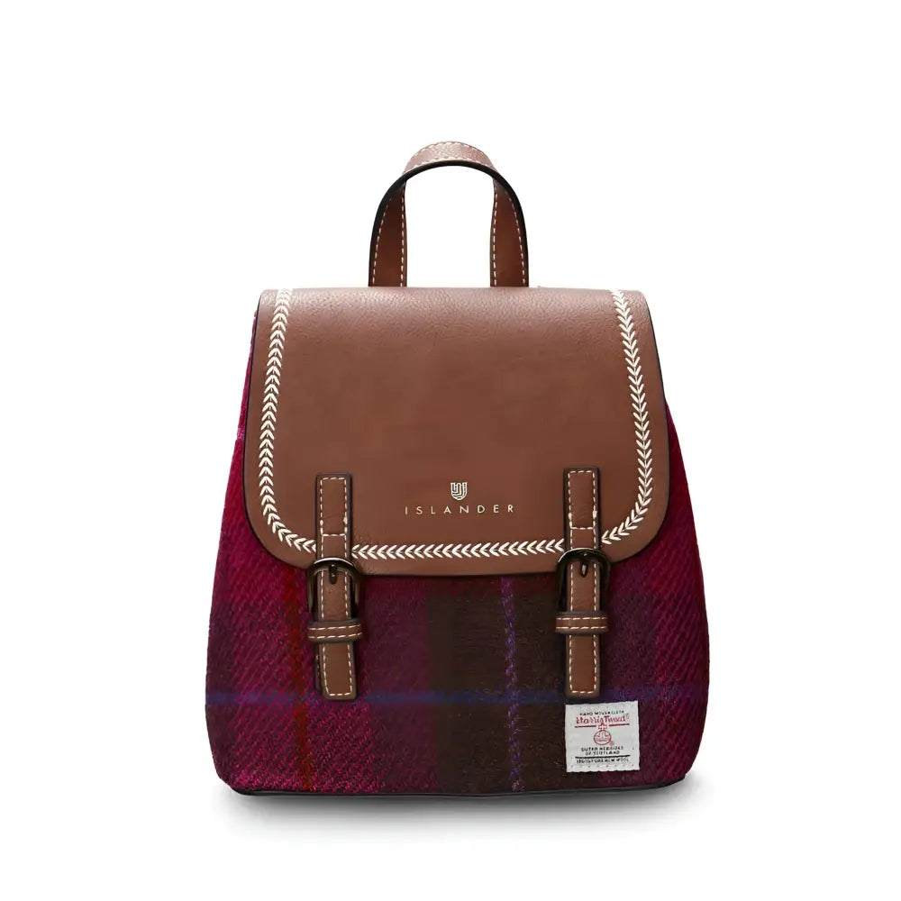 Harris Tweed Mini Jura Backpack - Fuchsia