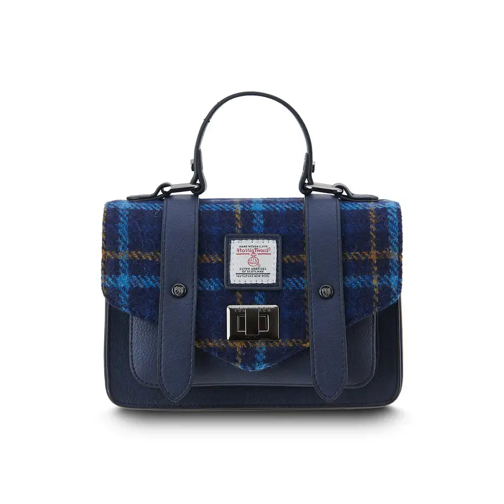 Harris Tweed Mini Satchel - Navy - Bag