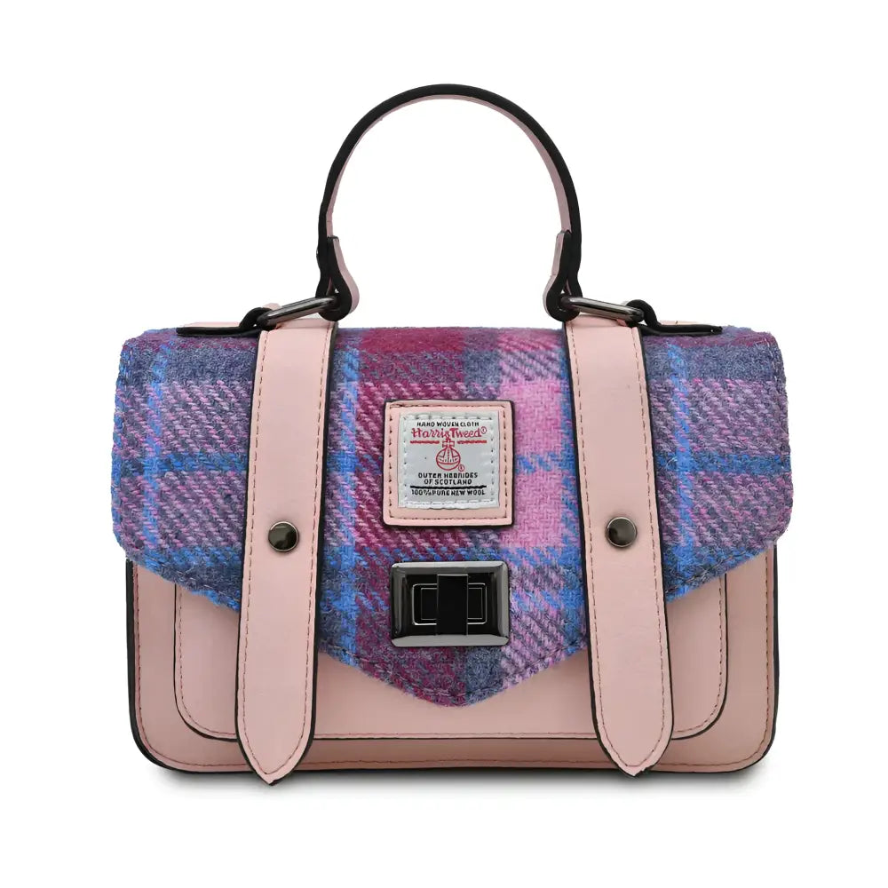 Harris Tweed Mini Satchel - Pink Blue - Bag