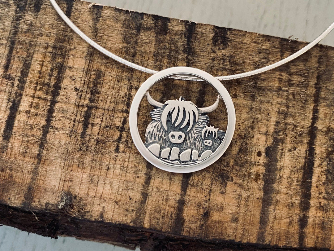 The Highland Cow Dress Pendant by Celina Rupp