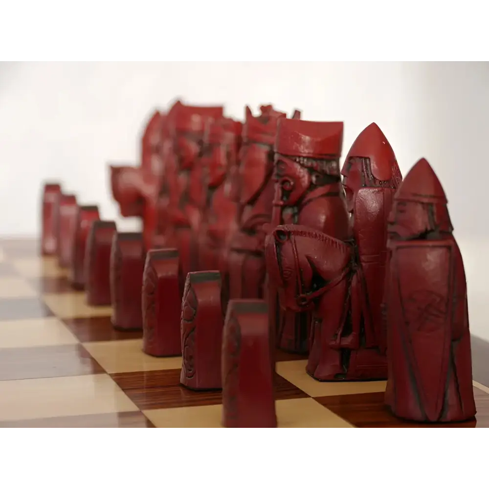 The Isle of Lewis Chess Set - Red & Ivory