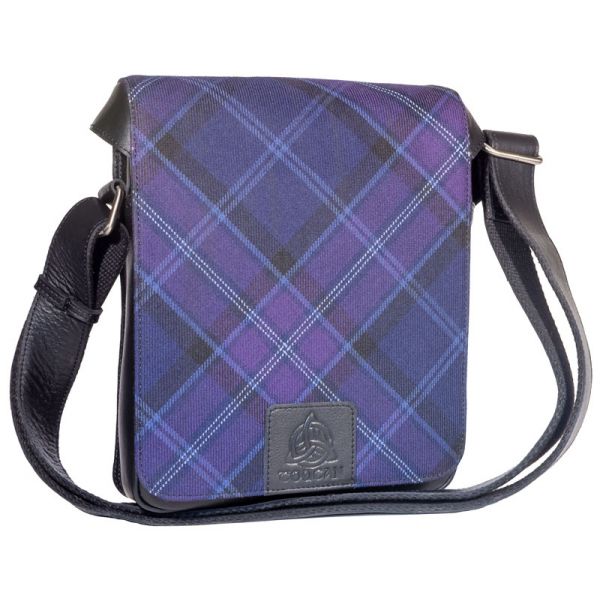 Leather & Scottish Thistle Tartan Cross Body Bag | Toucan of Scotland | Scottish Creations