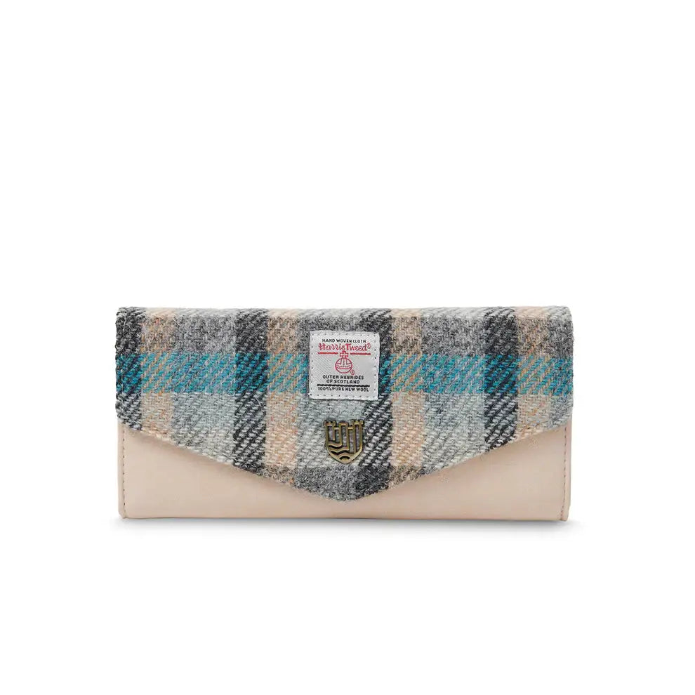 Long Clasp Purse in Harris Tweed - Islander tartan