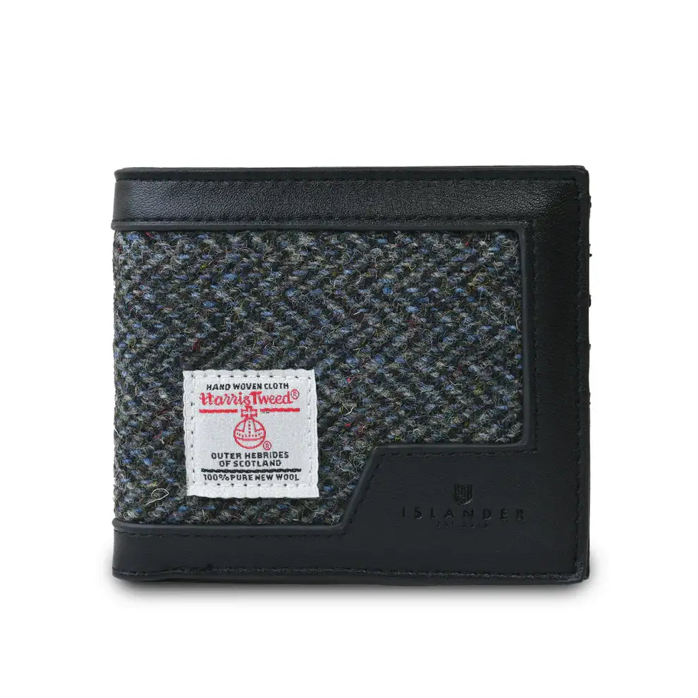 Men’s Wallet in Harris Tweed - Black & Grey