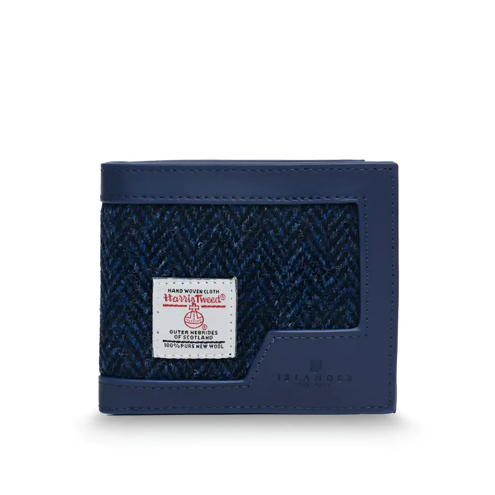 Men’s Wallet in Harris Tweed - Navy Herringbone