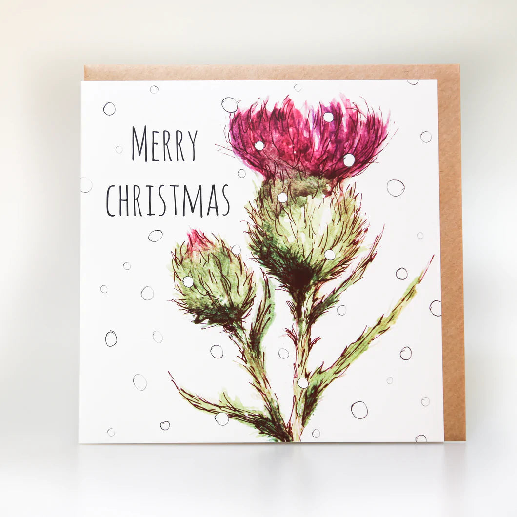 Merry Christmas Scottish Thistle Card | Clare Baird | Scottish Creations