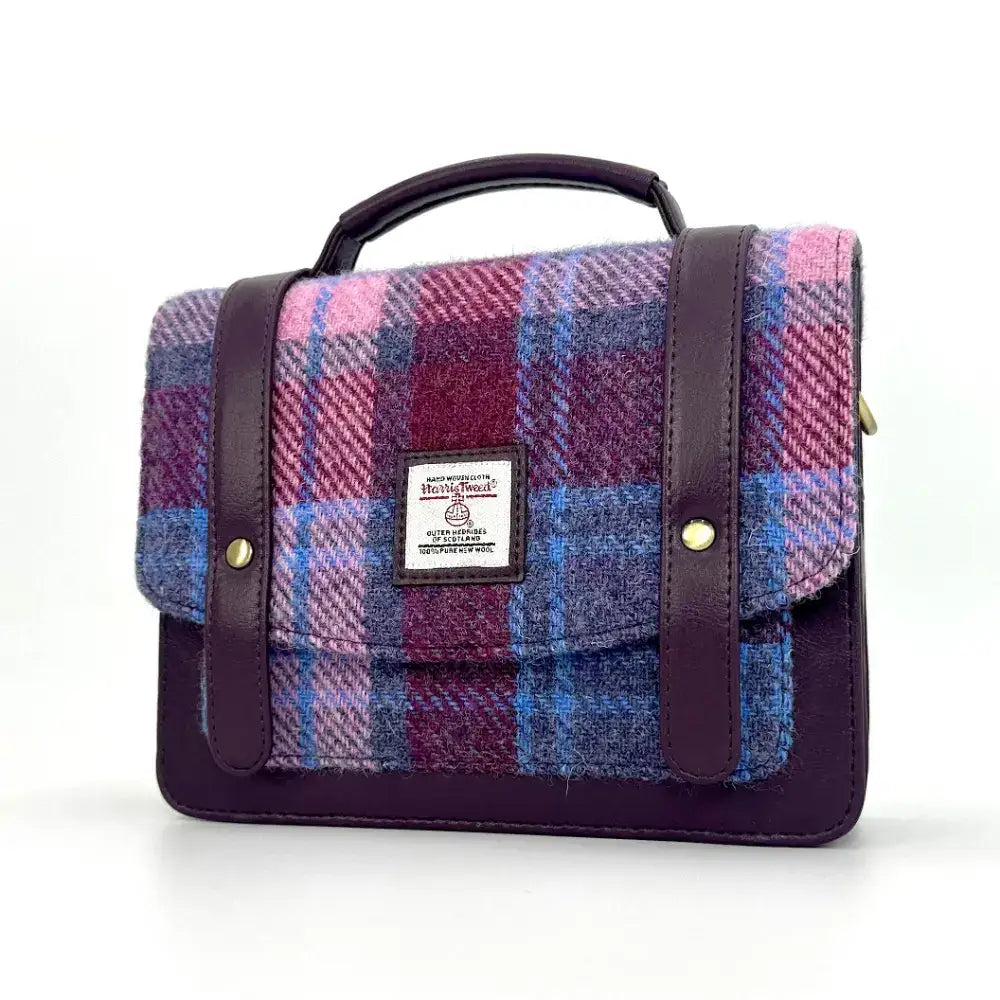 Mini Messenger Bag in Harris tweed - Pastel Pink - Tweed