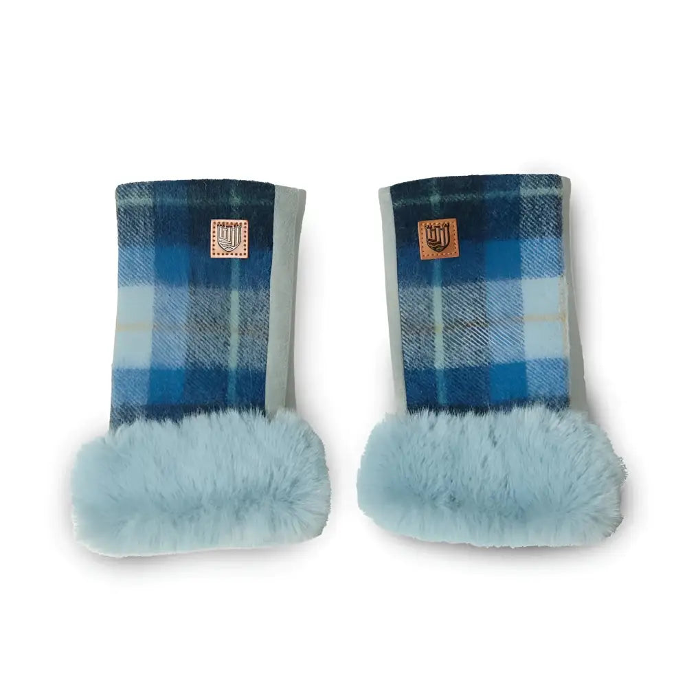 Mittens in Lambswool Tartan - Blue - mittens