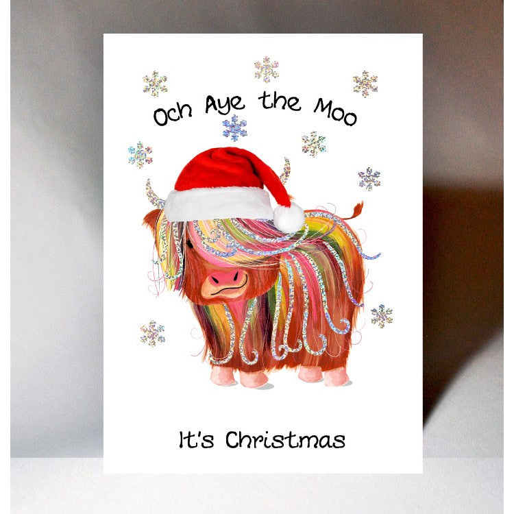 Och Aye the Moo, Its Christmas Card | Wee Wishes | Scottish Creations