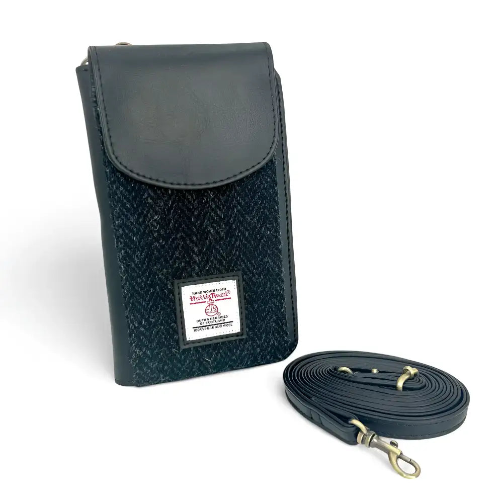 Phone Purse in Harris Tweed - Charcoal