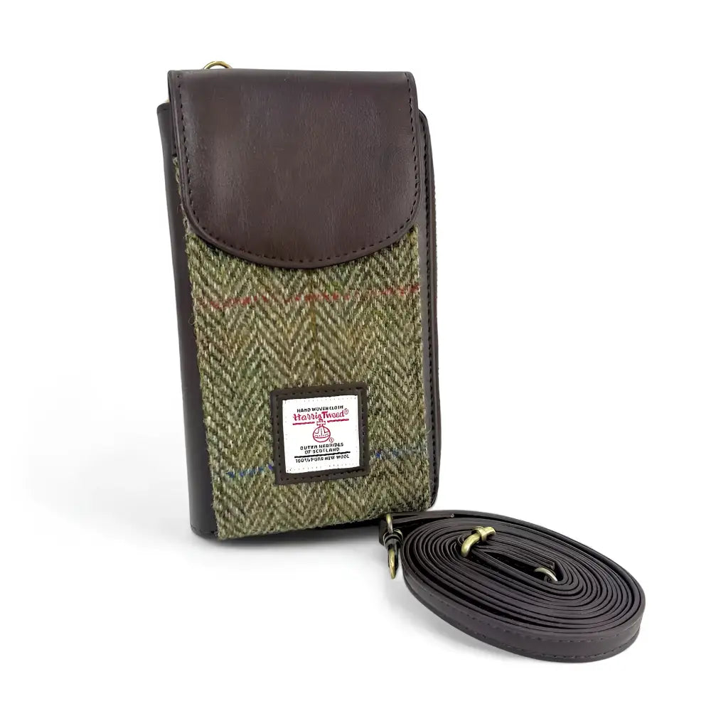 Phone Purse in Harris Tweed - Green