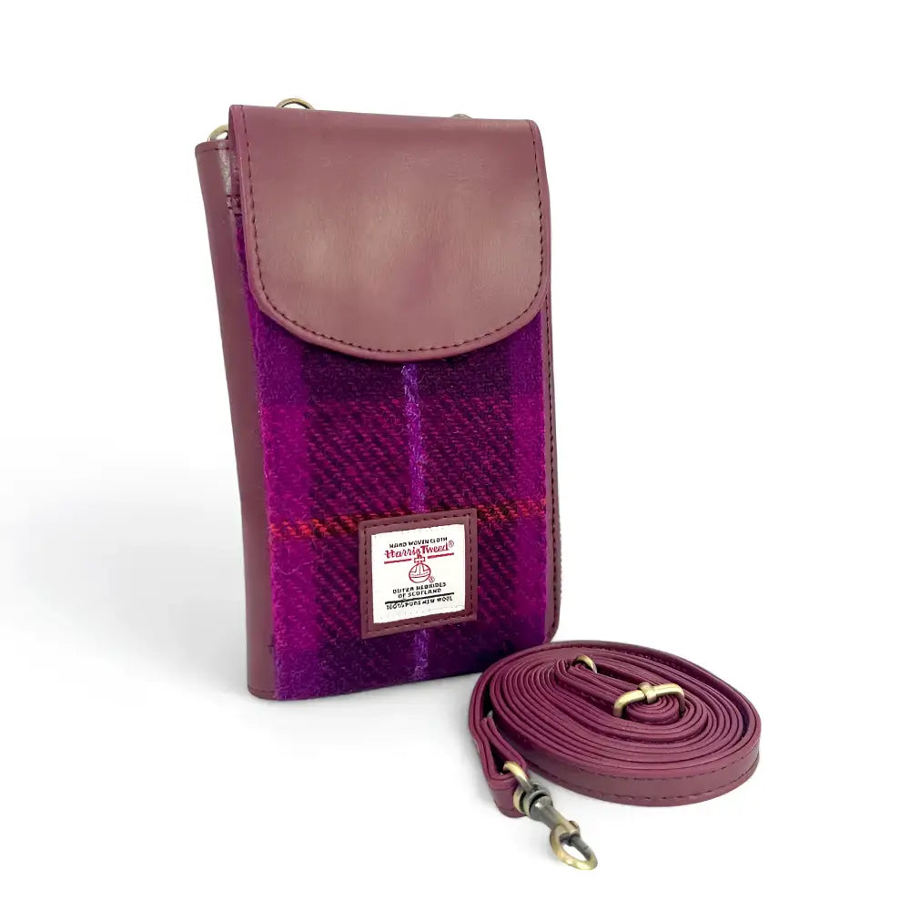 Phone Purse in Harris Tweed - Purple