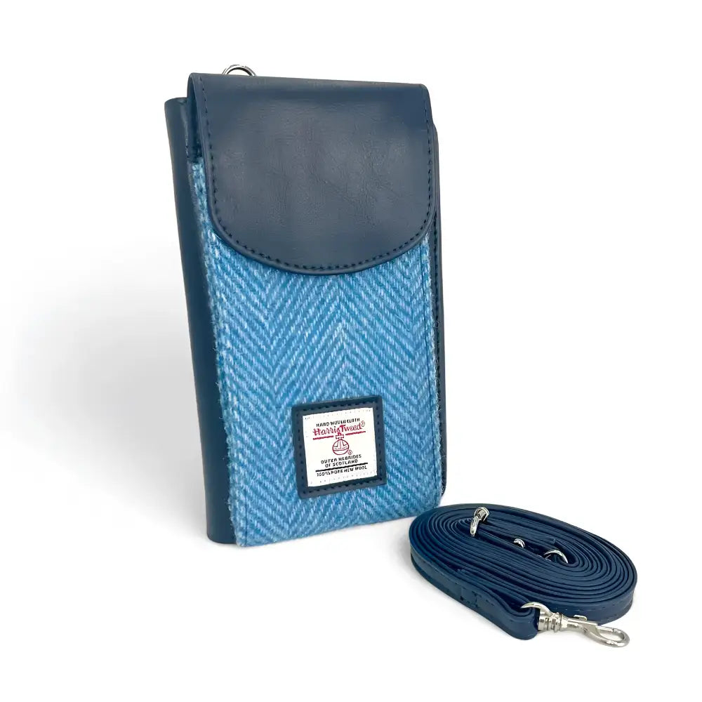 Phone Purse in Harris Tweed - Sky Blue