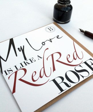 Red Red Rose Card | Clare Baird | Scottish Creations