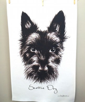 Scottie Dog Tea Towel | Clare Baird | Scottish Creations