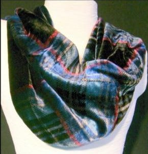 Silk Velvet Tartan Infinity Scarf | Ladycrow Silks | Scottish Creations