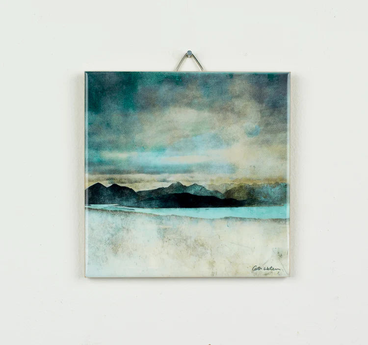 Skye from the Bealach Na Ba Applecross Ceramic Tile | Cath Waters | Scottish Creations