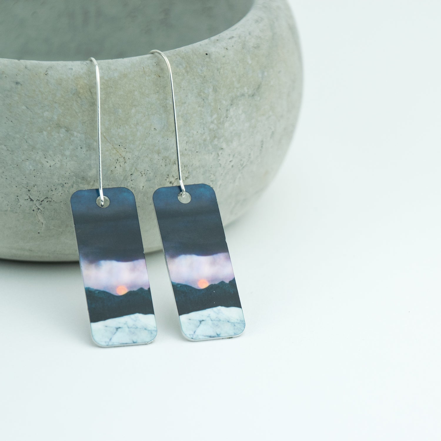 Strawberry Moonrise Aluminum & Silver Earrings | Cath Waters | Scottish Creations