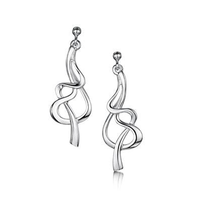 Tidal Silver Drop Dress Earrings | Sheila Fleet | Scottish Creations
